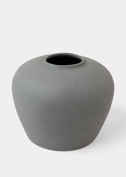 Smokey Slate Large Clay Table Vase - 11"