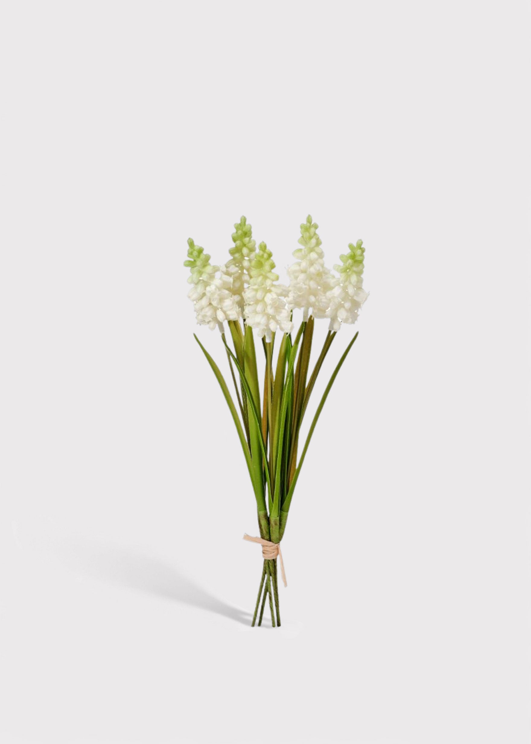 White Artificial Grape Hyacinth Spring Flower Bundle - 12.5"