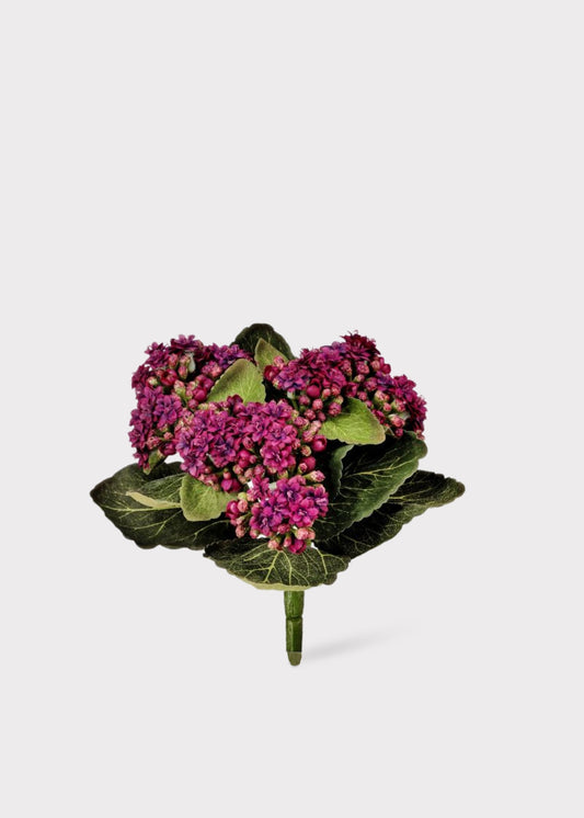 Purple Small Artificial Kalanchoe Blooming Plant - 9"