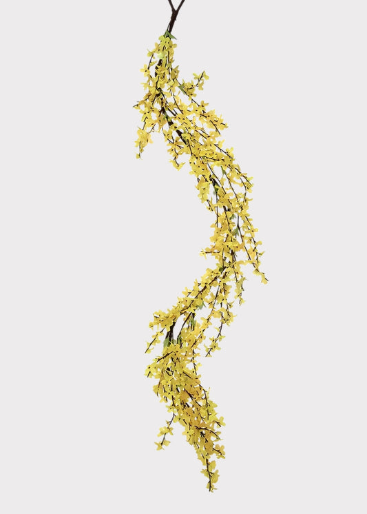 Yellow Forsythia Fake Spring Flower Garland - 48"
