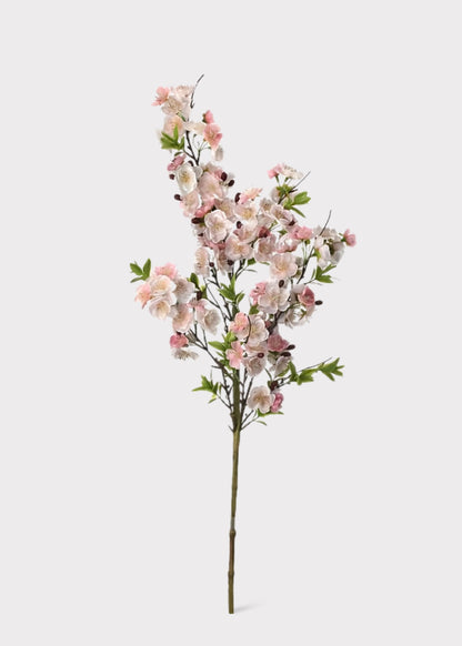 Blush Pink Fake Wild Apple Blossom Flower Branch - 38"