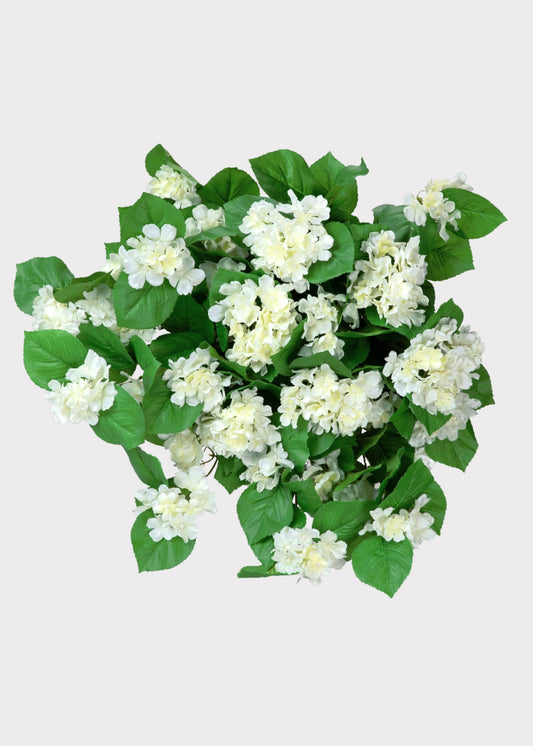 Outdoor Artificial Plant UV Treated Hanging Hydrangea Bush - 27"