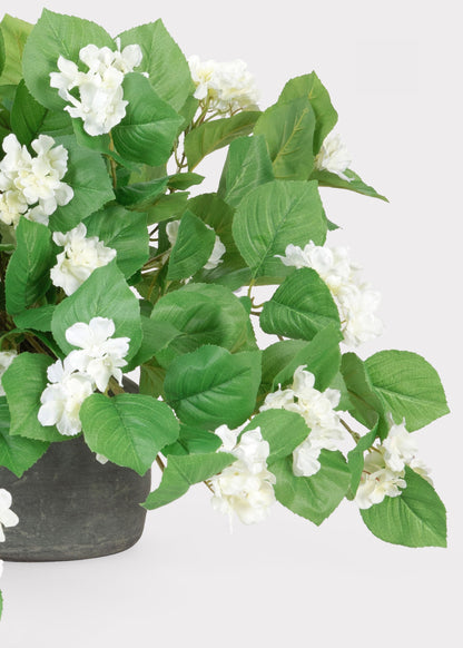 Outdoor Artificial Plant UV Treated Hanging Hydrangea Bush - 27"