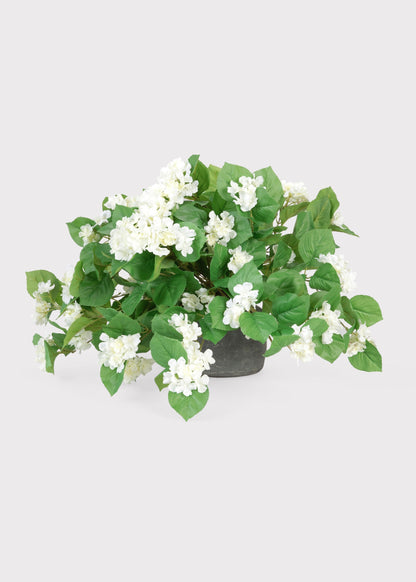 Outdoor Artificial Plant UV Treated Hanging Hydrangea Bush - 27"
