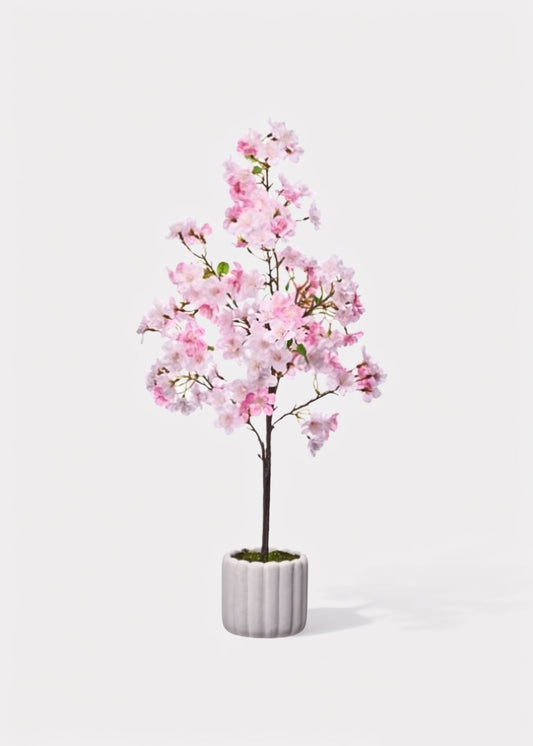 Pink Artificial Cherry Blossom Tree Potted Arrangement - 30"