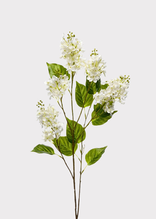 Artificial Spring Lilac Flower Branch in Cream - 40"
