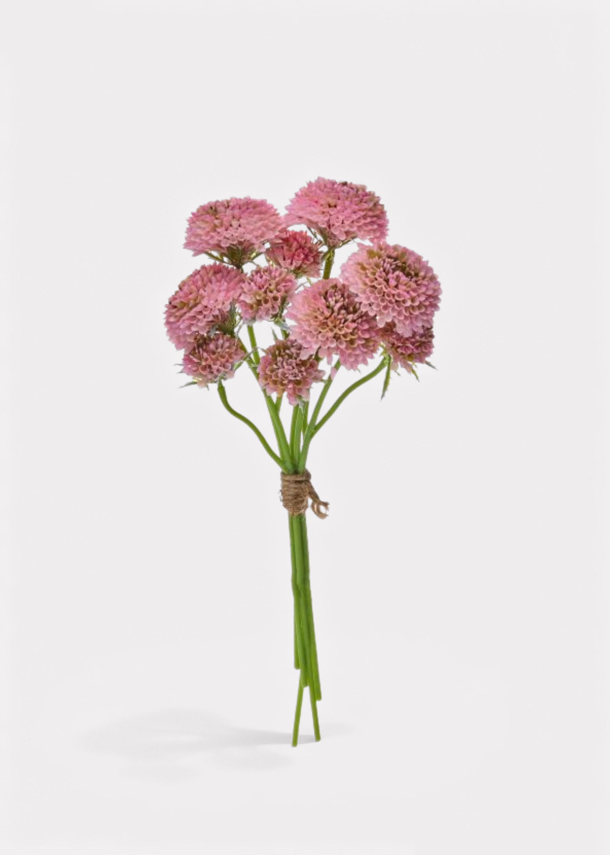 Mauve Pink Bundle of Fake Scabiosa Wildflowers - 14"