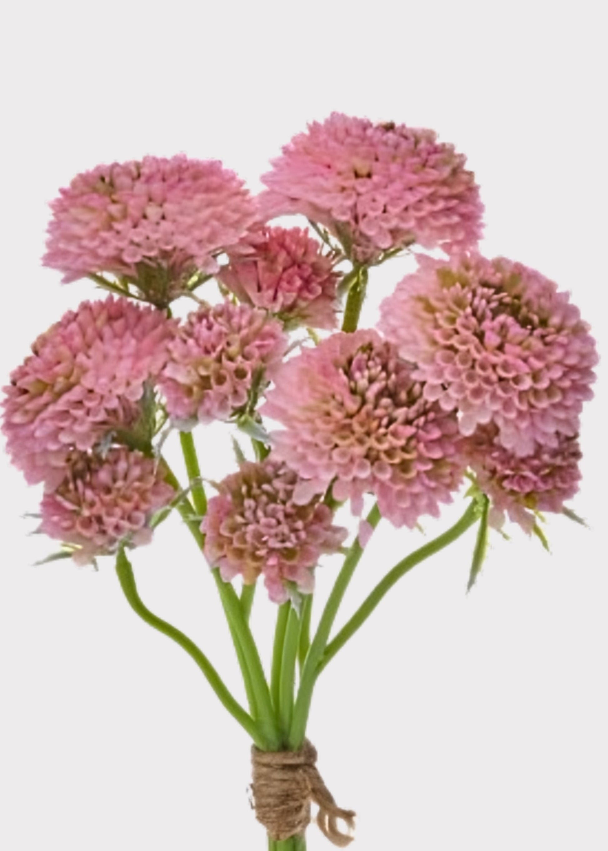 Mauve Pink Bundle of Fake Scabiosa Wildflowers - 14"