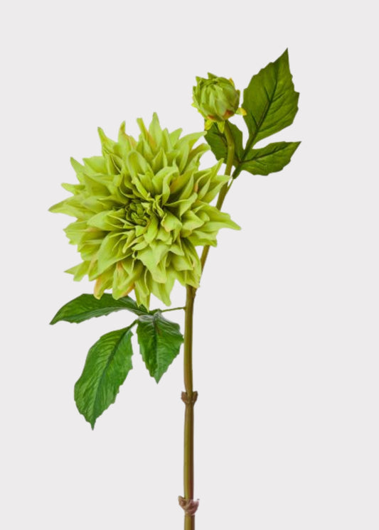 Large Green Dahlia Real Touch Fake Flower - 28"