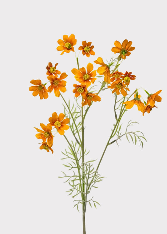 Orange Artificial Meadow Cosmos Wildflower Spray - 31"