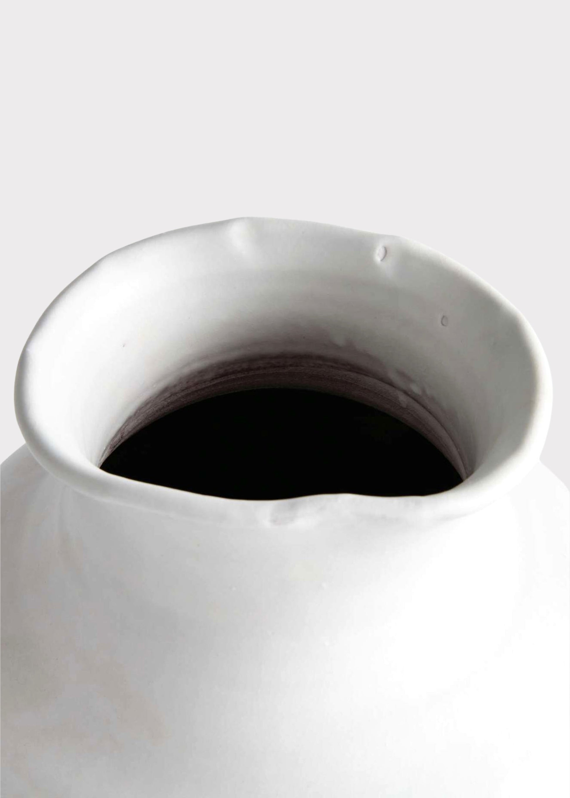 Handmade Terra Cotta Vase in Matte White Glaze - 14"