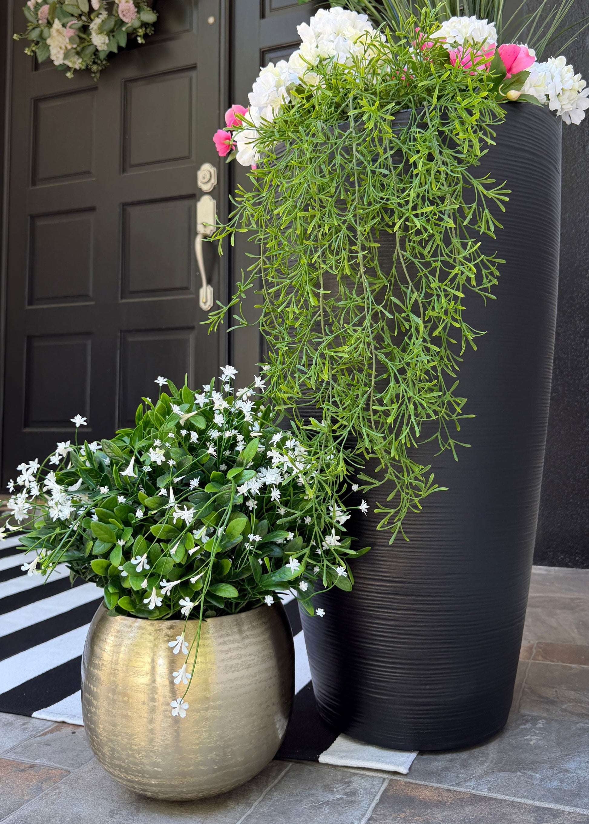 UV Treated Sprengeri Fern Fake Indoor/Outdoor Hanging Plant - 29"