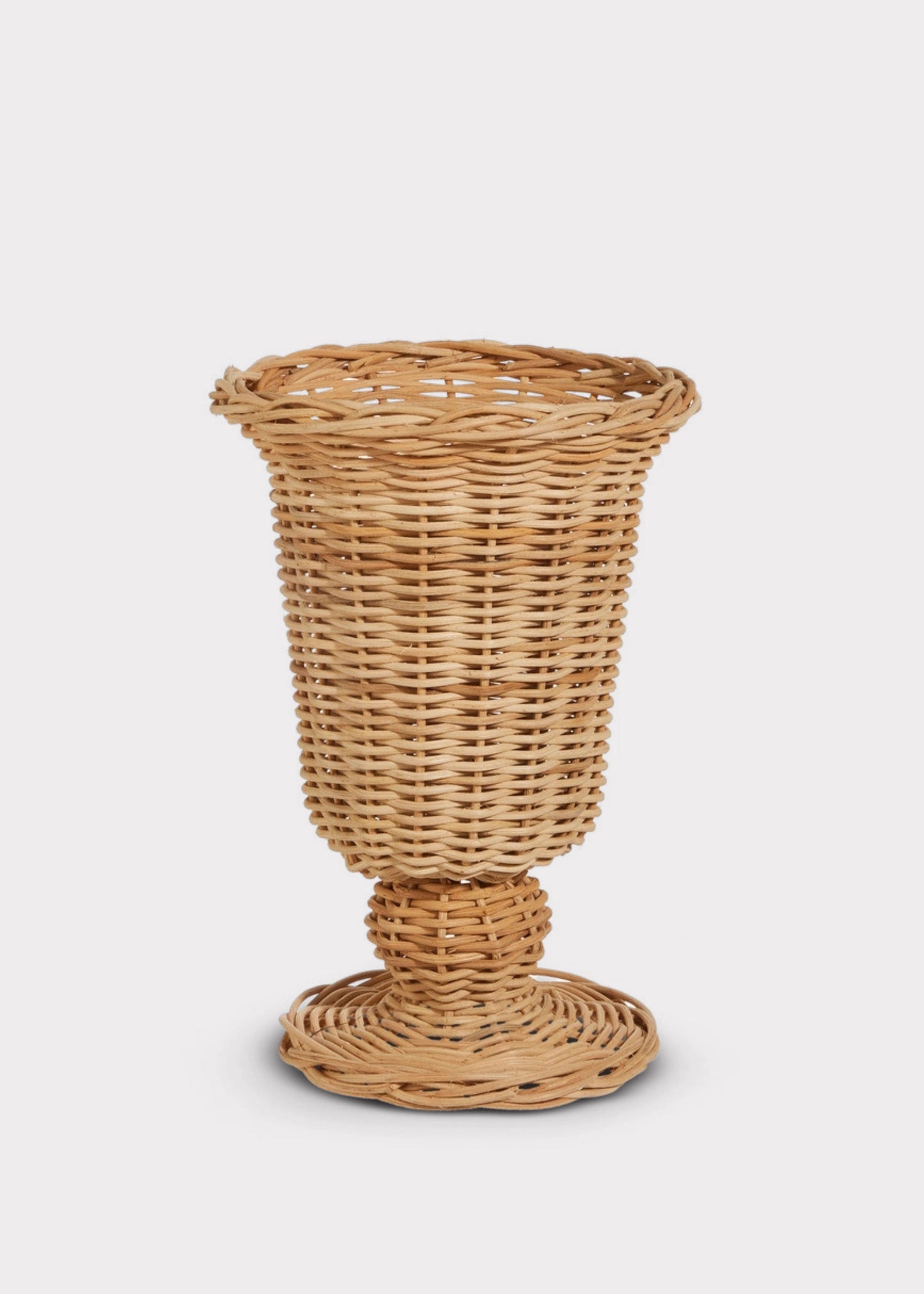 Woven Wicker Footed Urn Vase or Planter Pot - 12"
