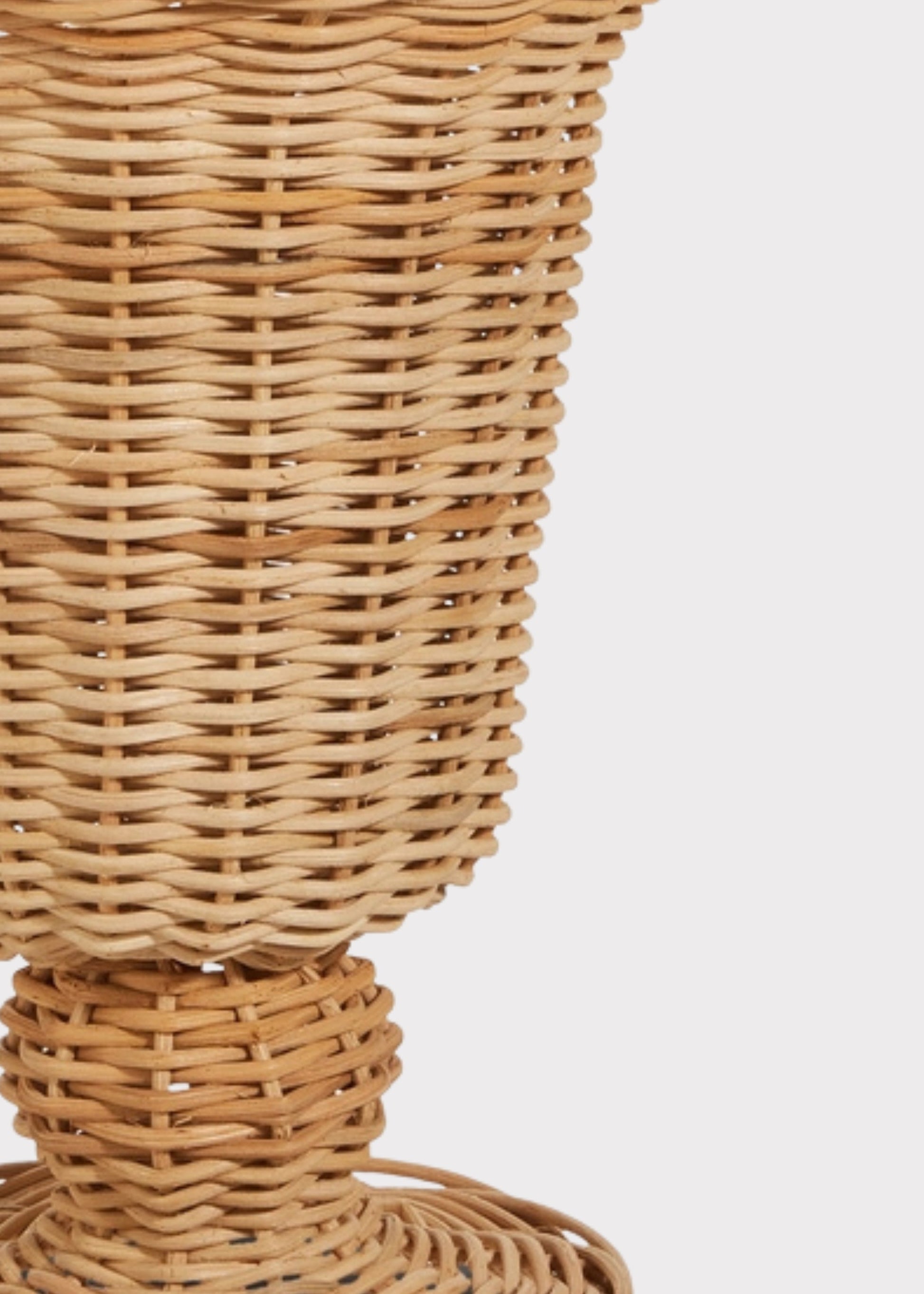 Woven Wicker Footed Urn Vase or Planter Pot - 12"