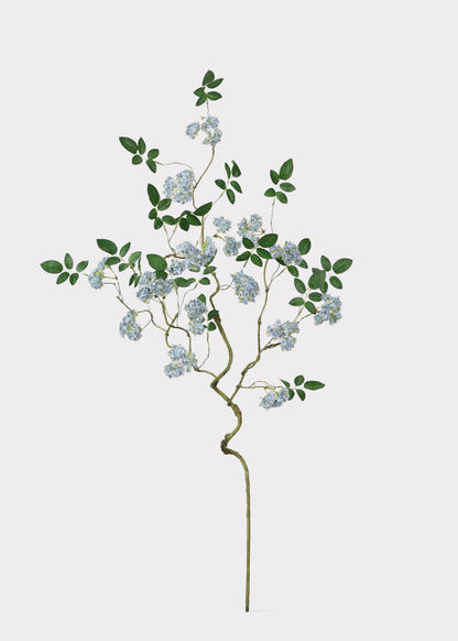 Artificial Spring Blossom Flower Branch in Blue - 41"