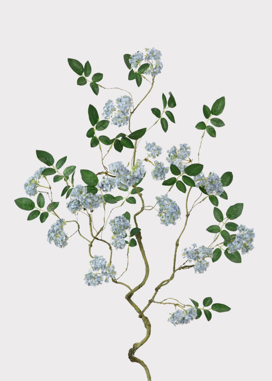 Artificial Spring Blossom Flower Branch in Blue - 41"