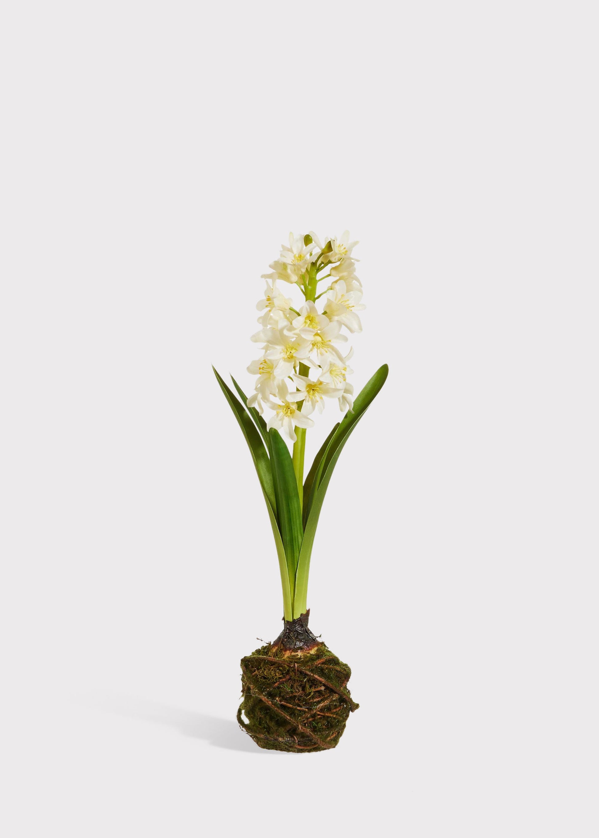 White Fake Blooming Spring Hyacinth Drop-In Plant - 15"
