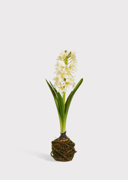 White Fake Blooming Spring Hyacinth Drop-In Plant - 15"