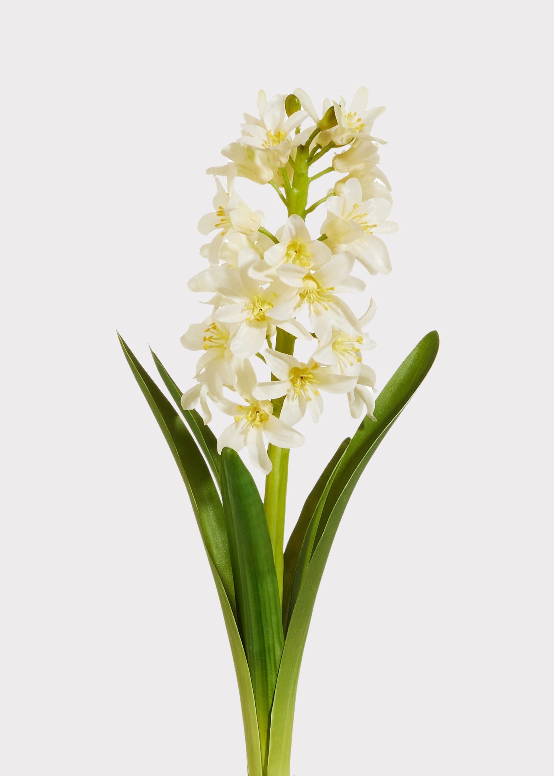 White Fake Blooming Spring Hyacinth Drop-In Plant - 15"