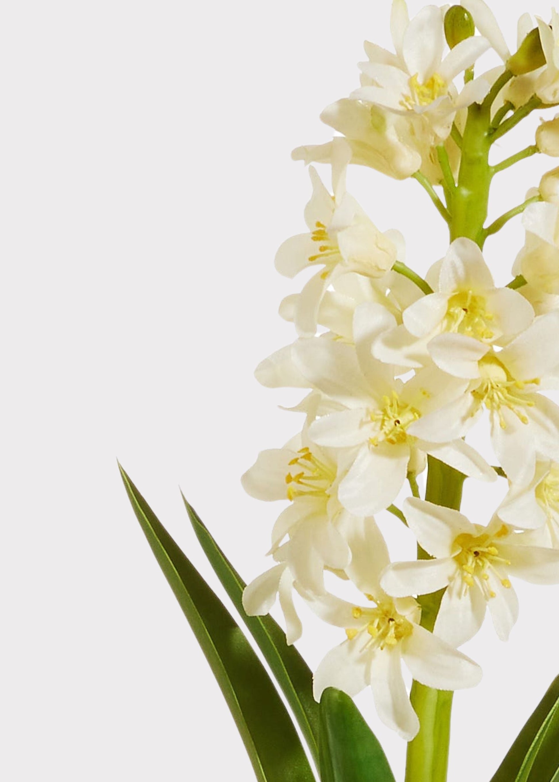 White Fake Blooming Spring Hyacinth Drop-In Plant - 15"