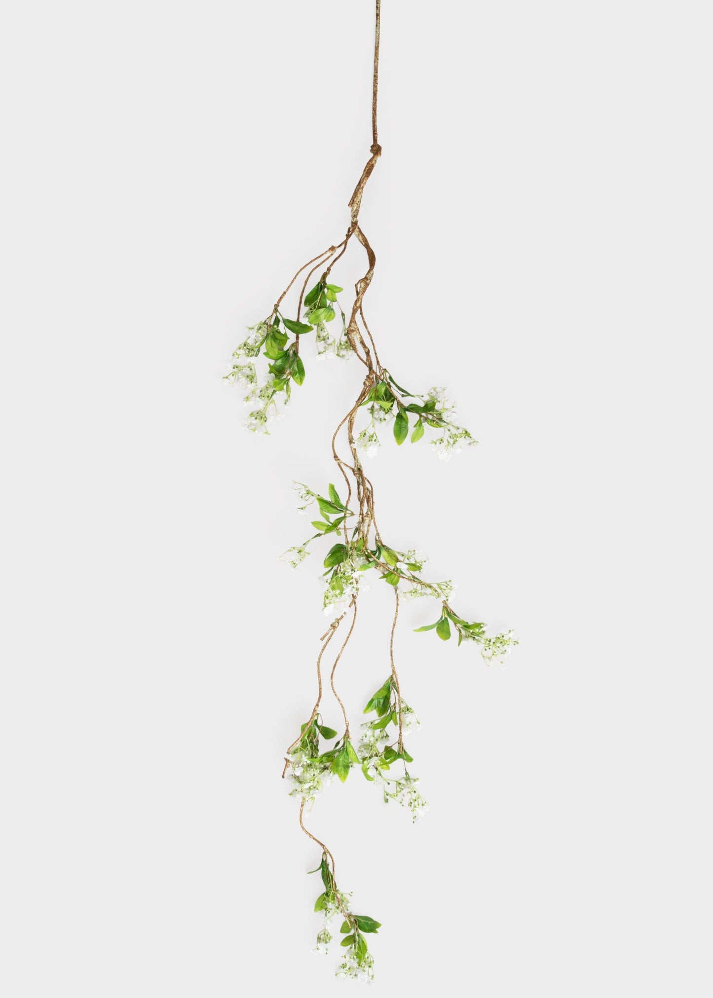 White and Green Fake Blooming Flower Garland - 60"