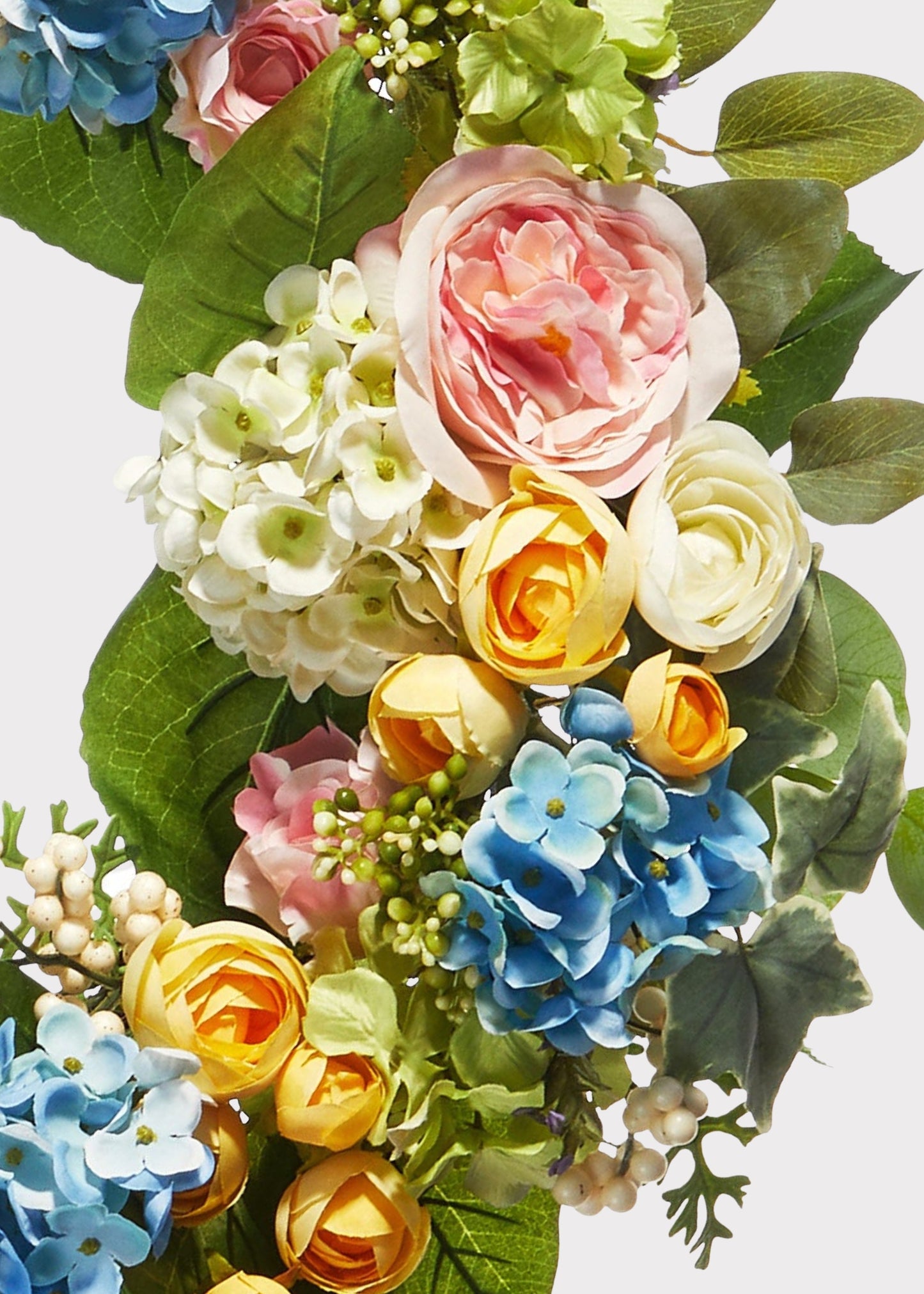 Fake Flower Spring Blooming Wreath - 26"