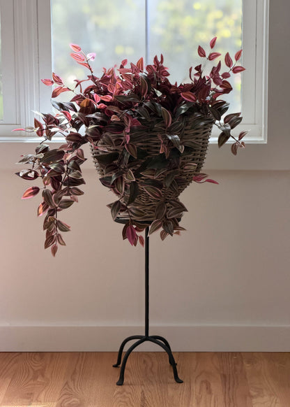 Handmade Rattan Footed Basket with Handles - 16"