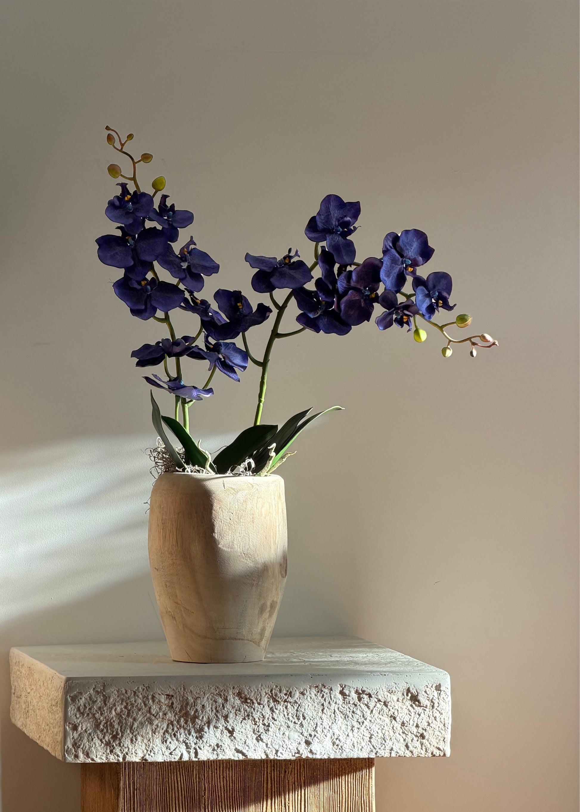 Large Wood Floral Vase - 9.5"