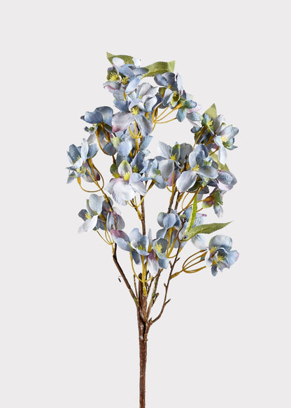 Dried Look Apple Blossom Fake Blooming Branch in Blue - 25"