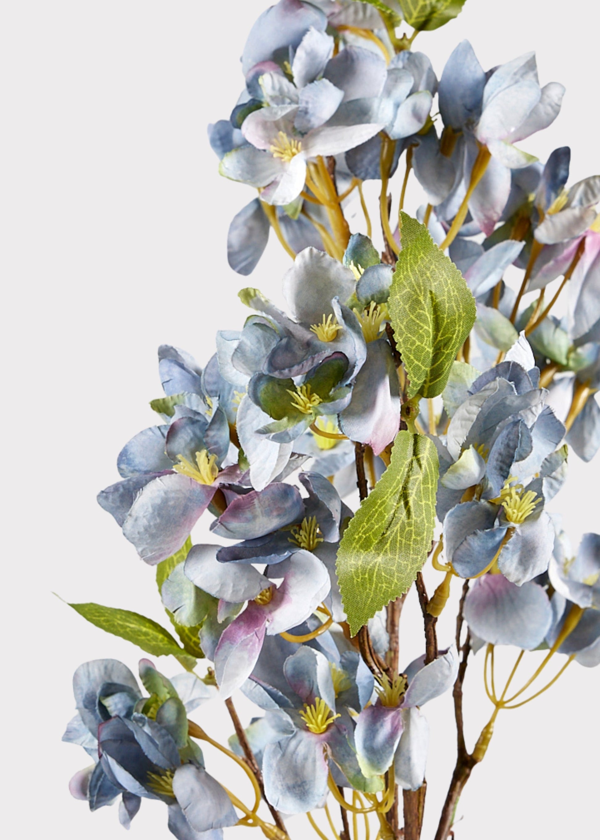 Dried Look Apple Blossom Fake Blooming Branch in Blue - 25"