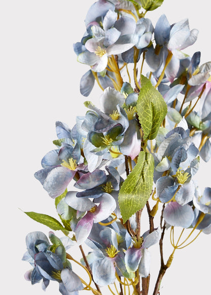 Dried Look Apple Blossom Fake Blooming Branch in Blue - 25"