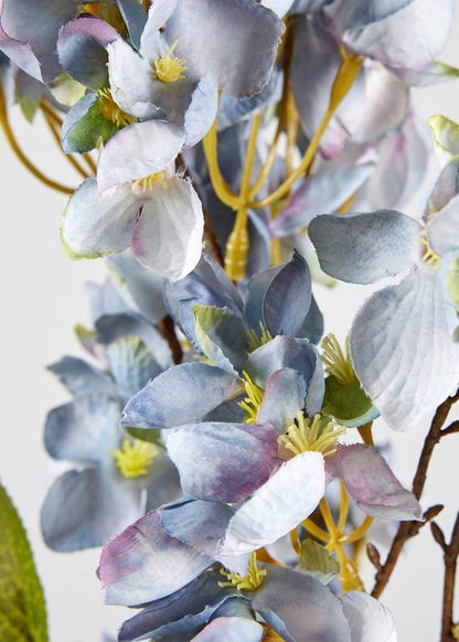 Dried Look Apple Blossom Fake Blooming Branch in Blue - 25"