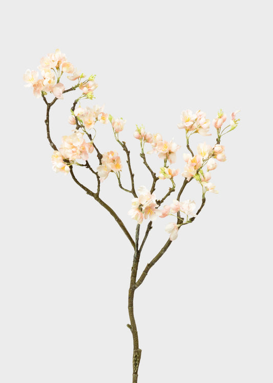Fake Apple Blossom Spring Flower Branch in Peach - 35"