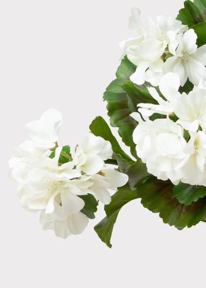 White UV Resistant Indoor/Outdoor Natural Touch Geranium Pick - 17"