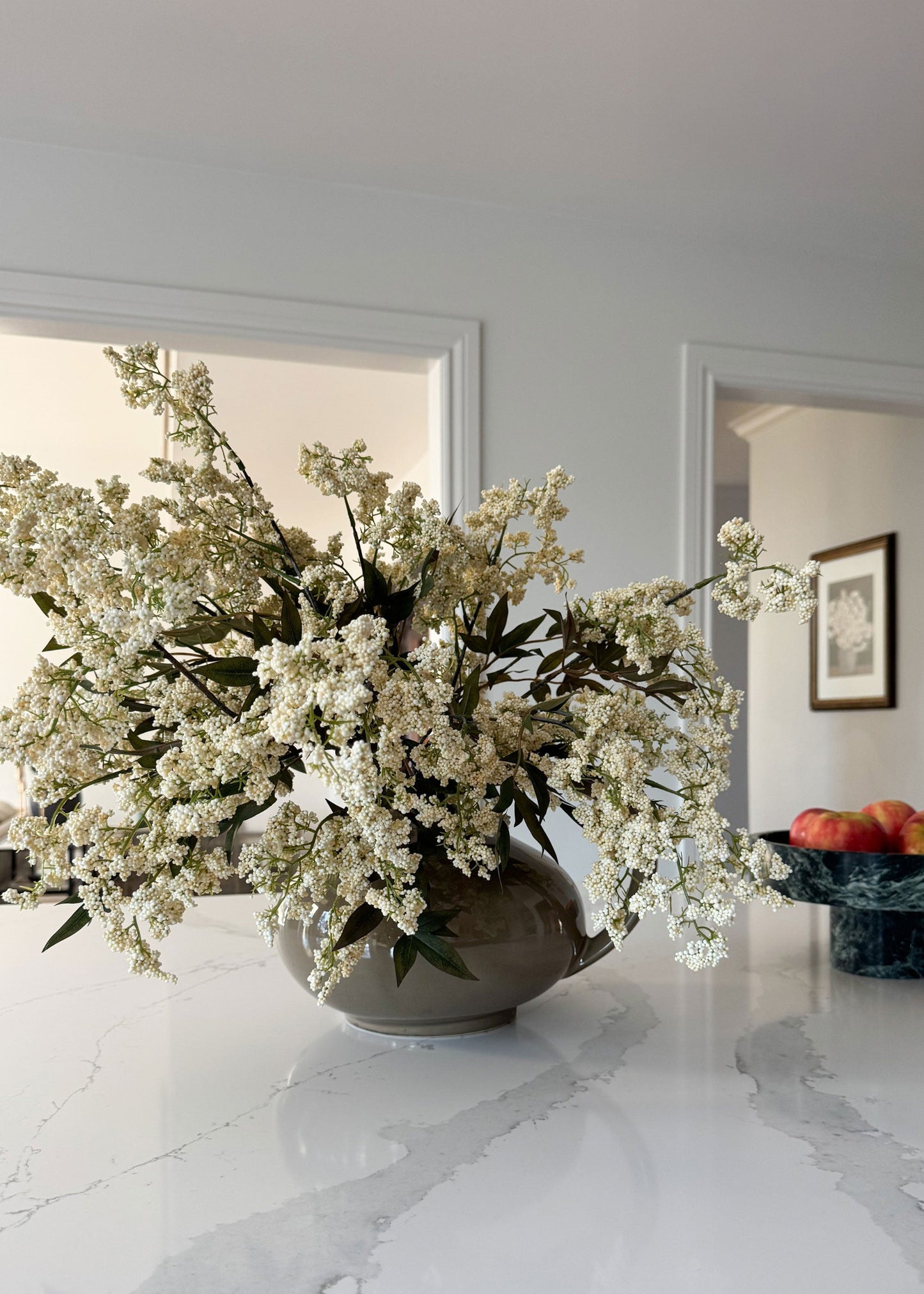 Large Cream Wild Plum Berry Design