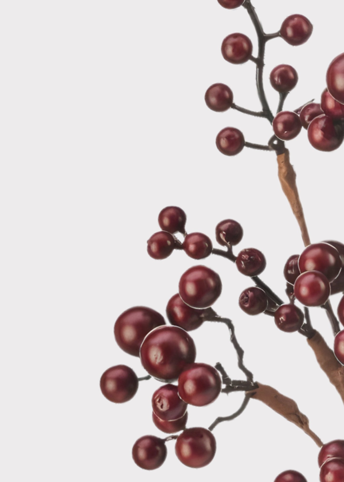 Fake Holiday Berries Water Resistant Berry Pick in Burgundy - 16"