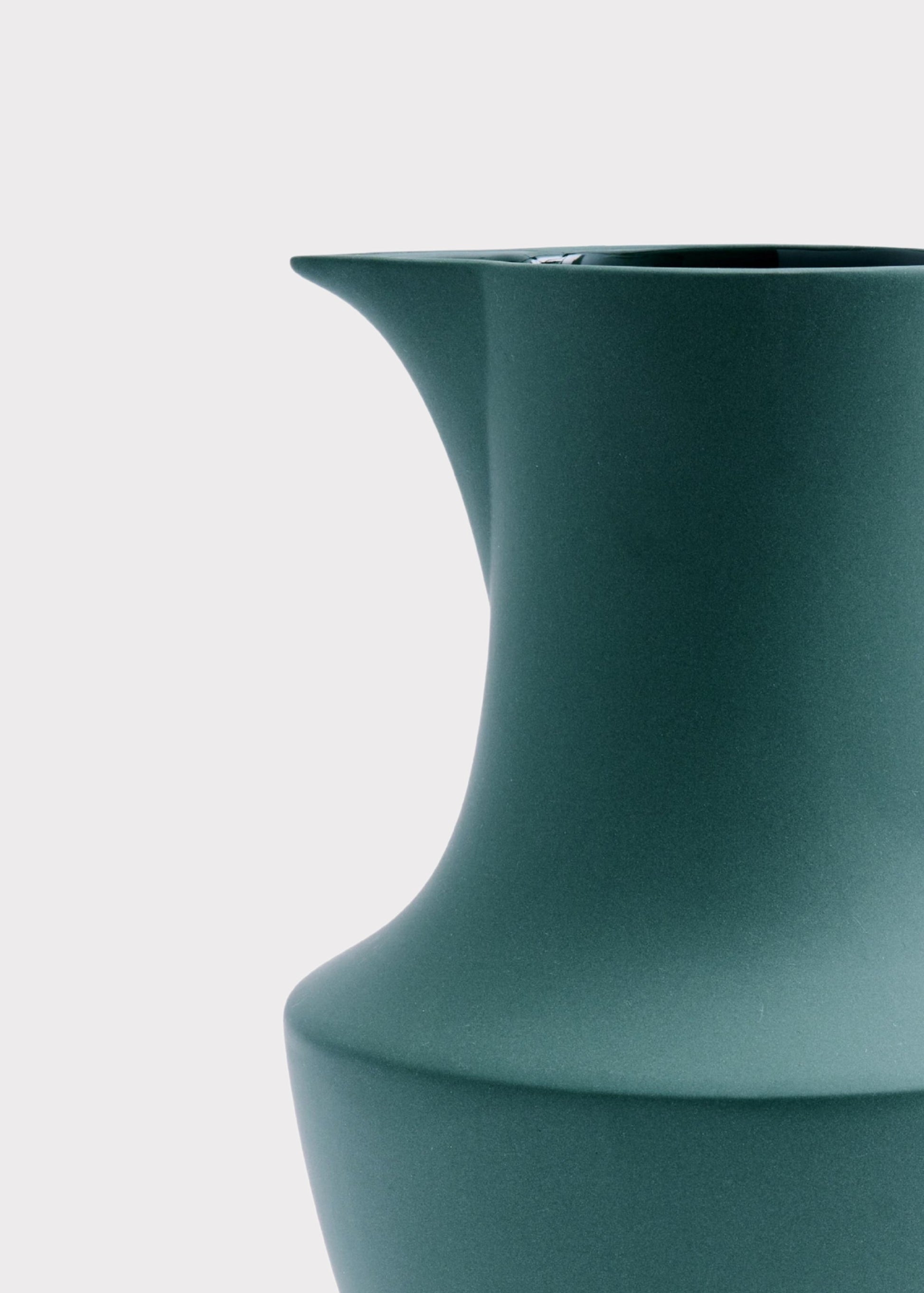 Sir/Madam Verdant Green Large Stoneware Pitcher Vase - 12"