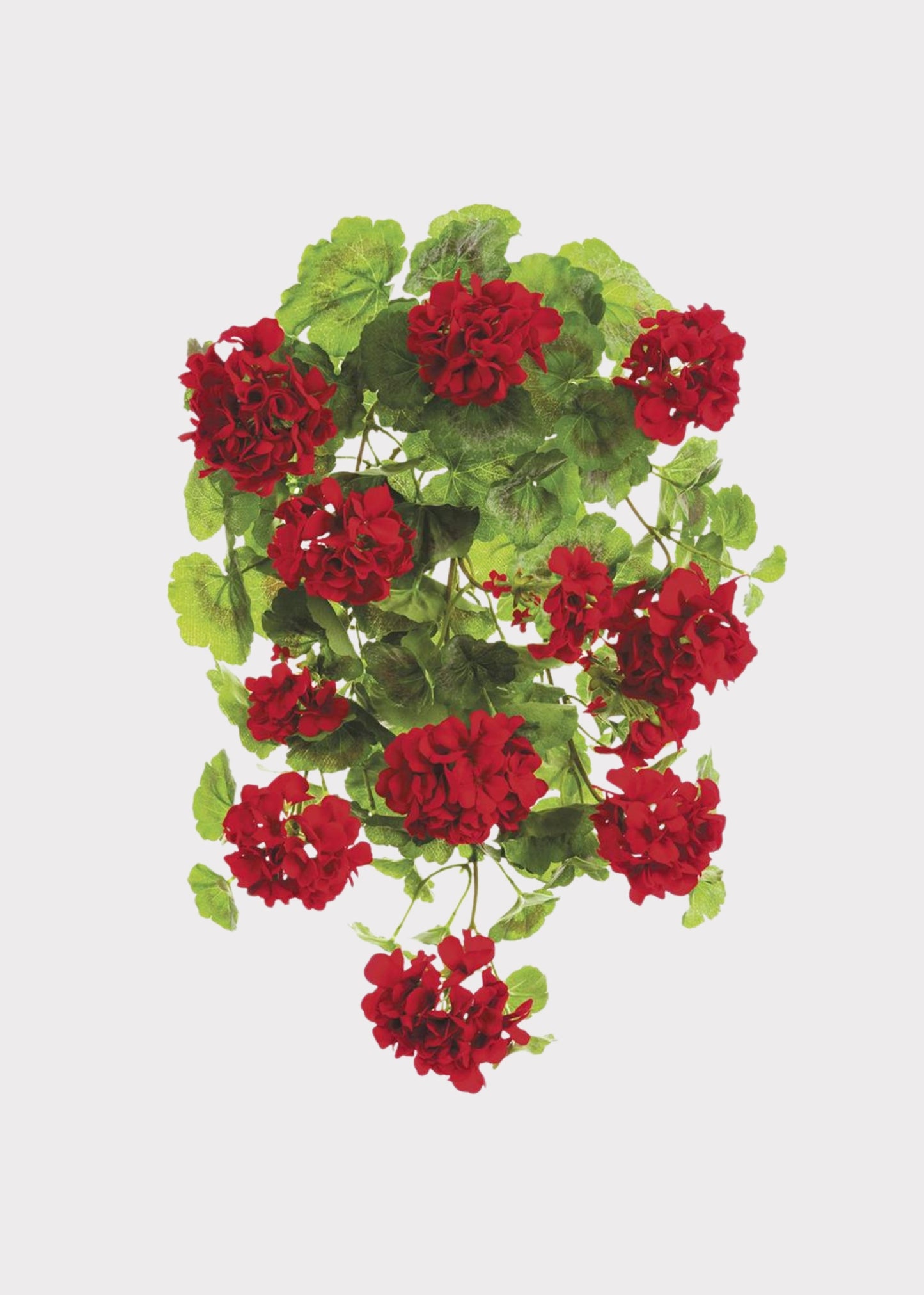 Red Fake Geranium Indoor/Outdoor Water Resistant Bush - 22"