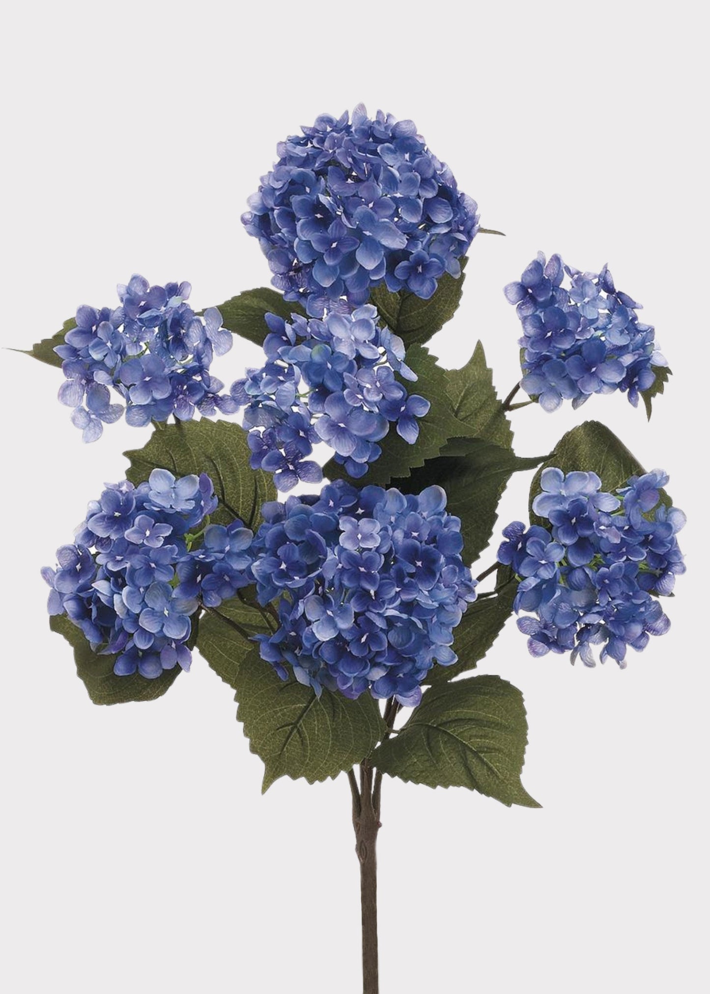 Helio Blue Blooming Fake Hydrangea Bush - 22"
