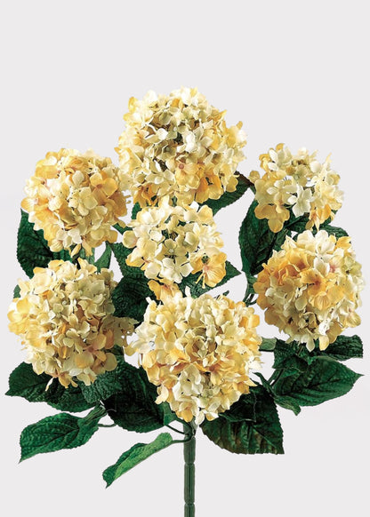 Beige and Cream Fake Hydrangea Flower Bush - 20"