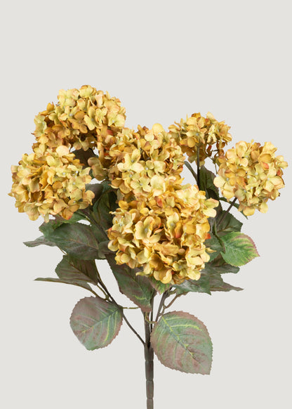 Vintage Antique Green Fake Hydrangea Bush - 20"