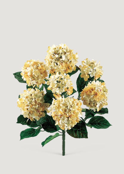 Beige and Cream Fake Hydrangea Flower Bush - 20"
