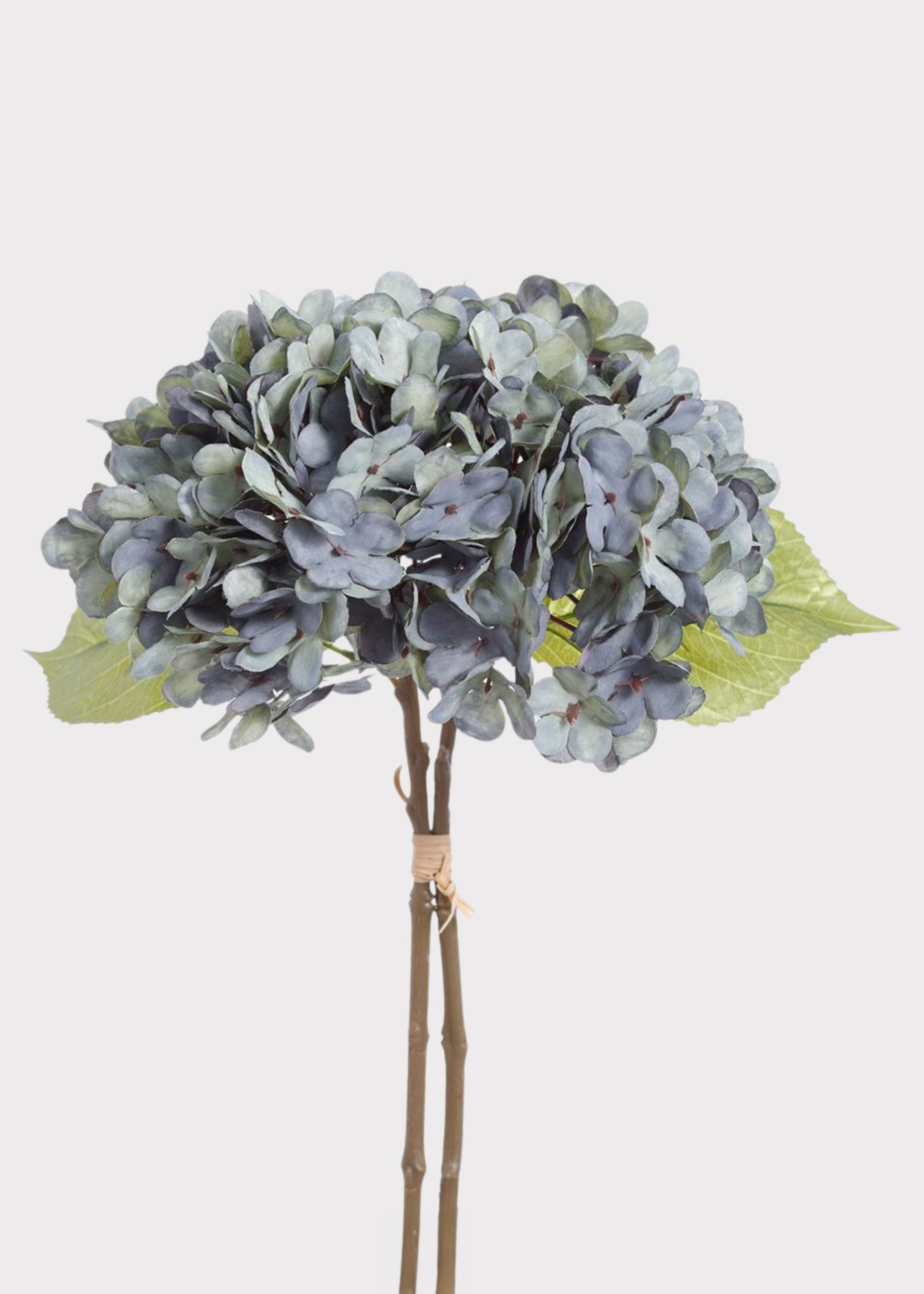 Fake Hydrangea Flower Bundle in Antique Blue - 13.5"