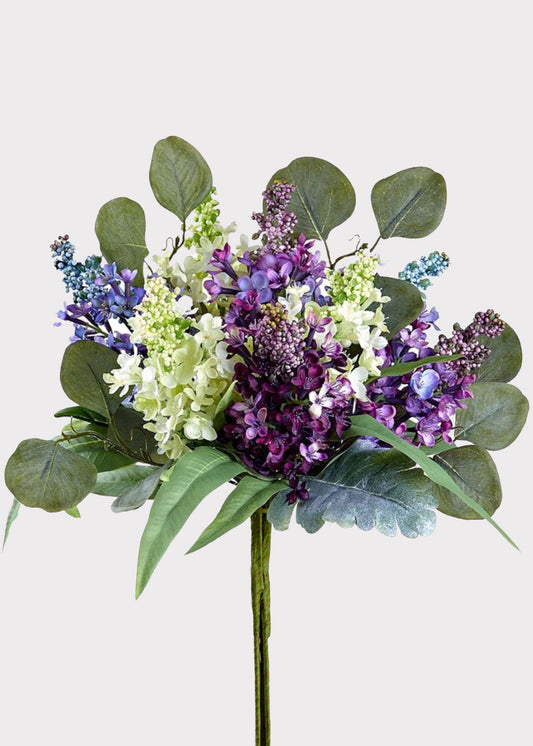 Purple Fake Lilac Flower Bouquet - 14"