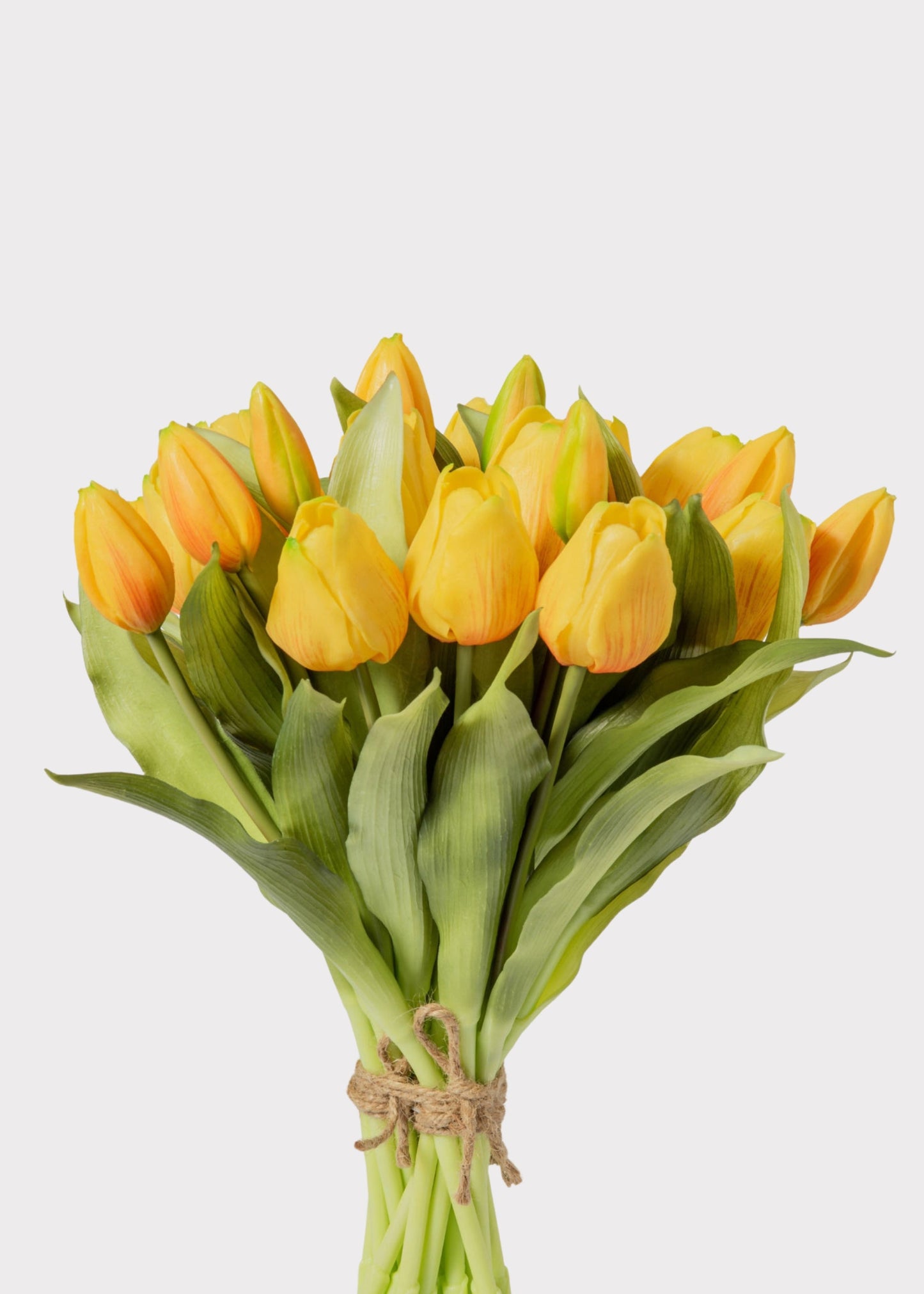 Yellow Tulip Artificial Flower Bouquet - 11.75"