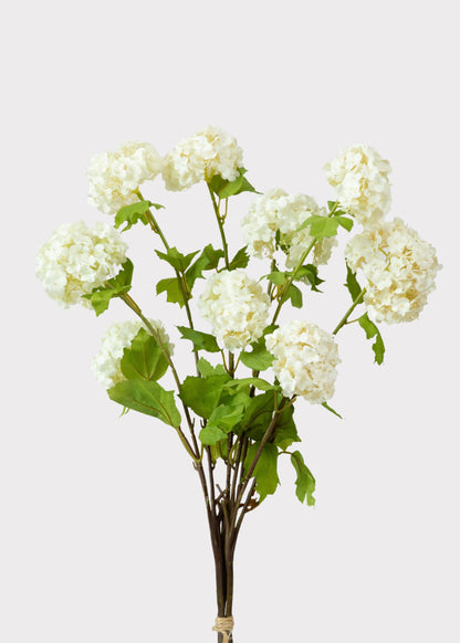 Fake Snowball Flower Bundle in White - 31"