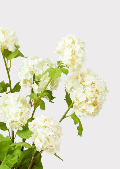 Fake Snowball Flower Bundle in White - 31"