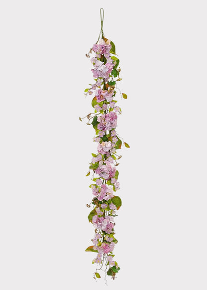 Lavender Fake Blooming Hydrangea Flower Garland - 72"
