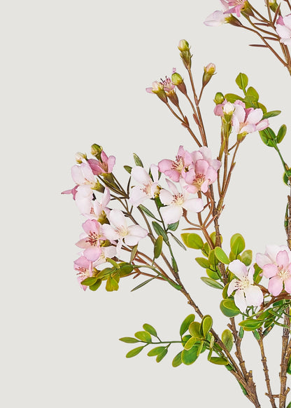 Artificial Blossom Flower Branch in Pale Lavender - 33.5"