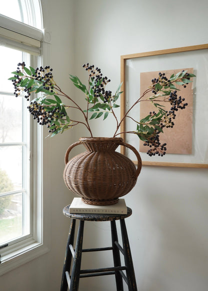 Artificial Berries Blue Pepperberry Branch - 40"